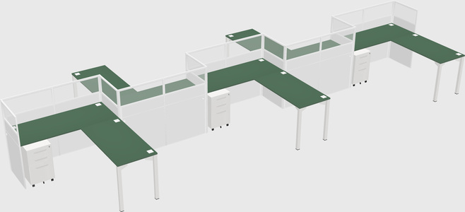 L-shape cubicles