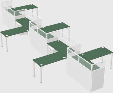 L-shape cubicles