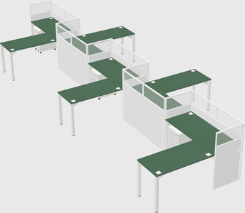 L-shape cubicles