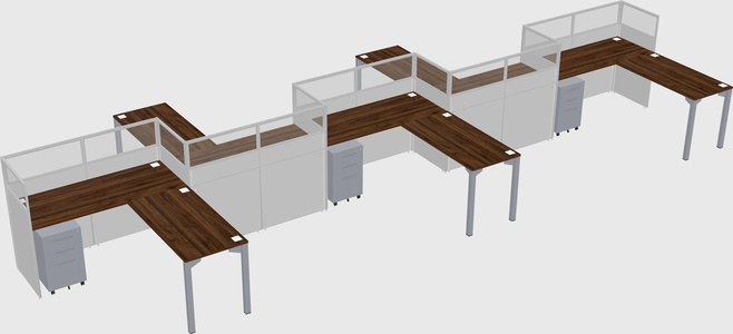 L-shape cubicles