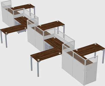 L-shape cubicles