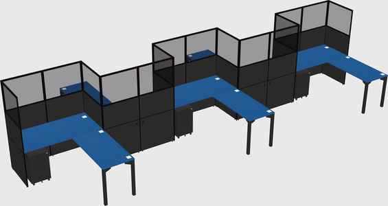 L-shape cubicles