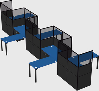L-shape cubicles