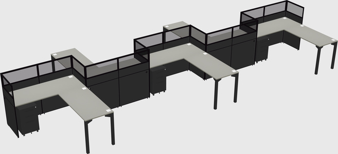 L-shape cubicles