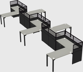 L-shape cubicles