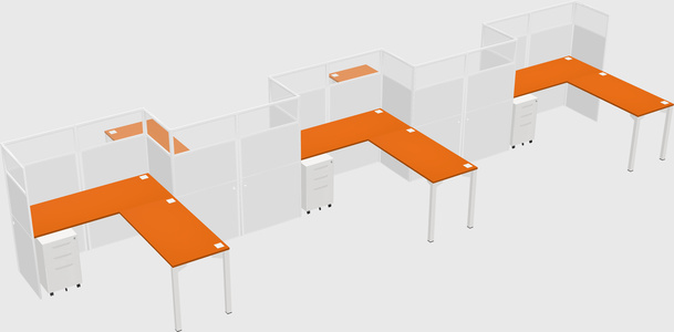 L-shape cubicles