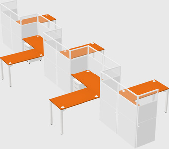 L-shape cubicles
