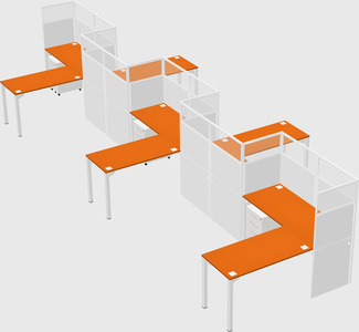L-shape cubicles