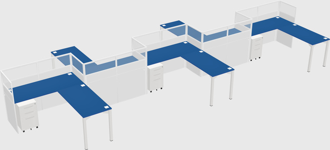 L-shape cubicles