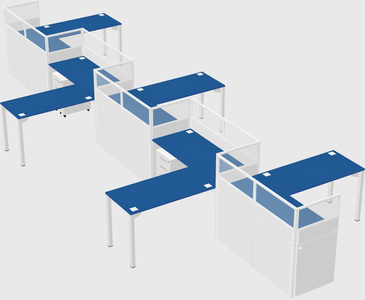 L-shape cubicles