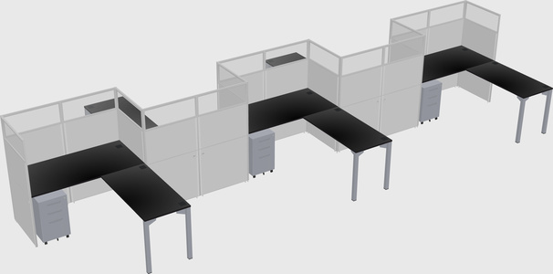 L-shape cubicles