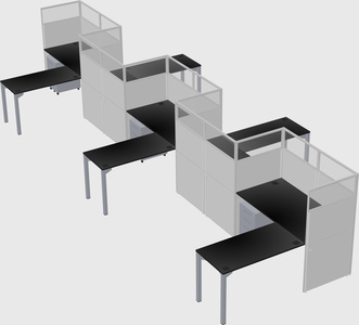 L-shape cubicles