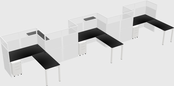 L-shape cubicles