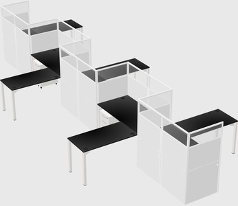 L-shape cubicles