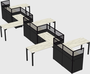 L-shape cubicles
