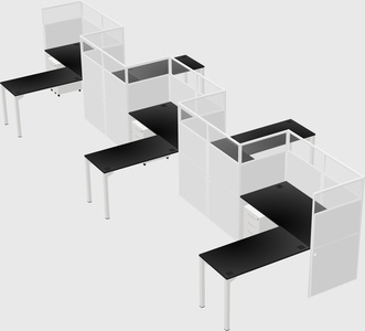L-shape cubicles