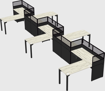 L-shape cubicles