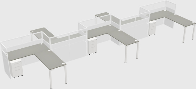 L-shape cubicles