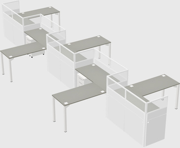 L-shape cubicles
