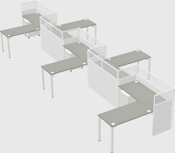 L-shape cubicles