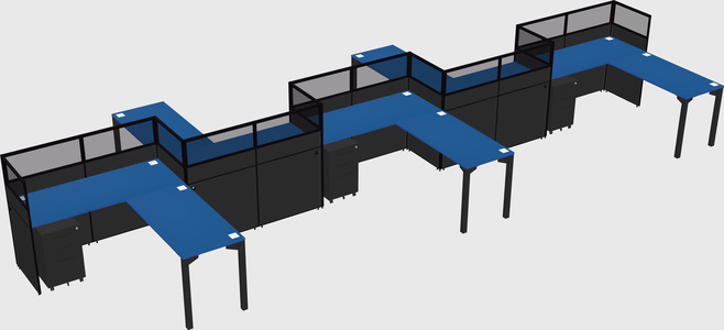 L-shape cubicles