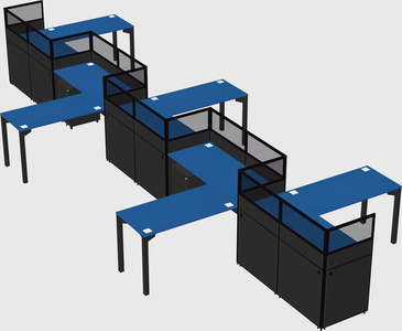 L-shape cubicles
