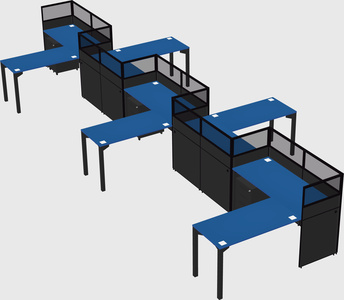 L-shape cubicles