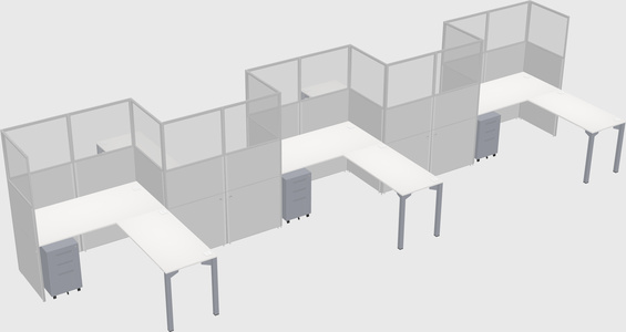 L-shape cubicles