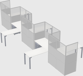 L-shape cubicles