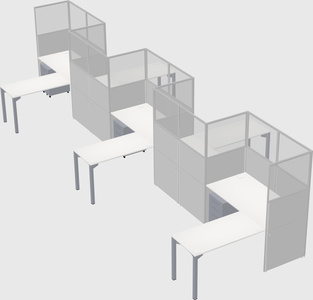 L-shape cubicles