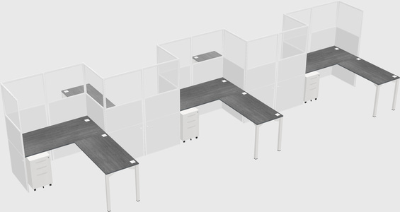 L-shape cubicles