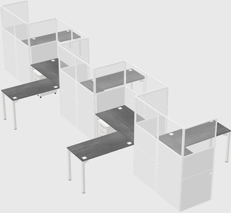 L-shape cubicles