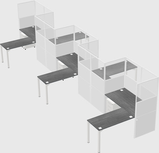 L-shape cubicles