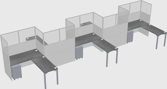 L-shape cubicles