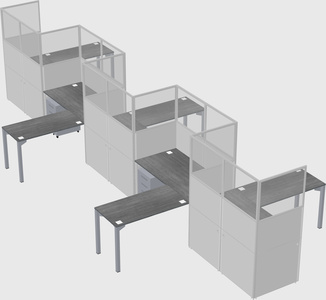 L-shape cubicles