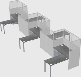L-shape cubicles