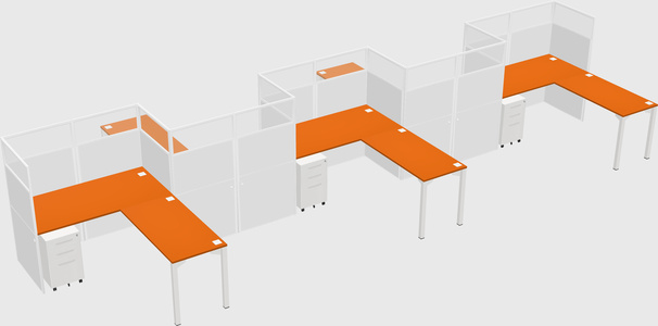L-shape cubicles