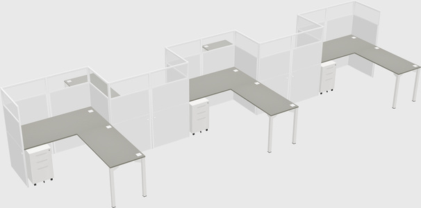 L-shape cubicles
