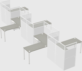 L-shape cubicles