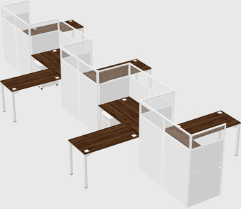 L-shape cubicles