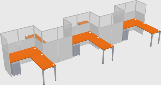 L-shape cubicles