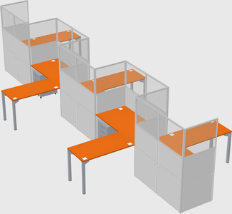 L-shape cubicles