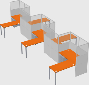 L-shape cubicles