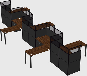 L-shape cubicles