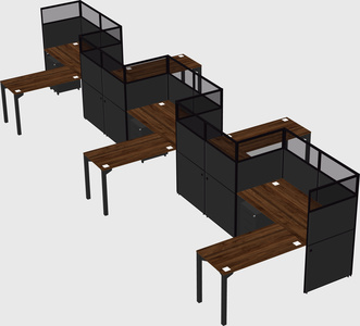L-shape cubicles