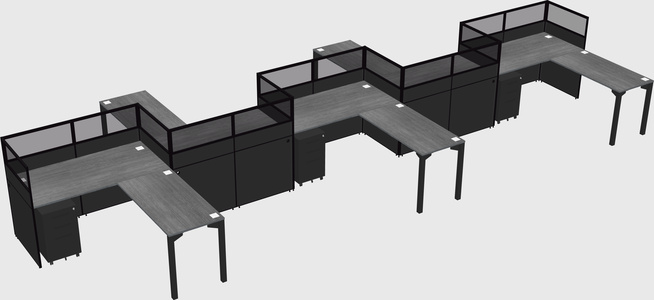 L-shape cubicles