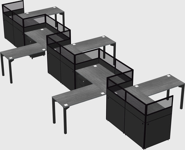 L-shape cubicles