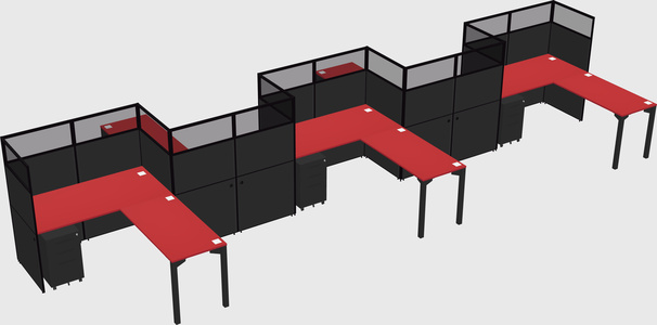 L-shape cubicles