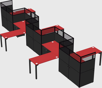 L-shape cubicles