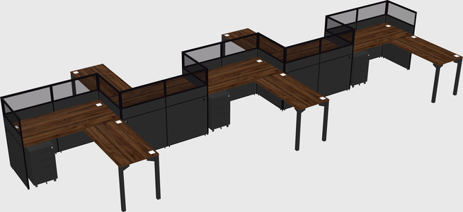 L-shape cubicles